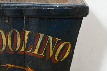【簡易リペア限定品】　イギリスアンティーク　1920年頃　著名工房ペイント品　ワイン産地を描いた木製傘立て　(R-088429)