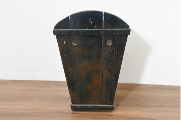【簡易リペア限定品】　イギリスアンティーク　1920年頃　著名工房ペイント品　ワイン産地を描いた木製傘立て　(R-088429)