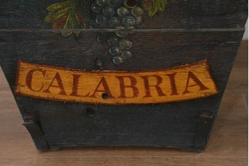 【簡易リペア限定品】　イギリスアンティーク　1920年頃　著名工房ペイント品　広告看板風の葡萄図が目を引く傘立て　(R-088430)