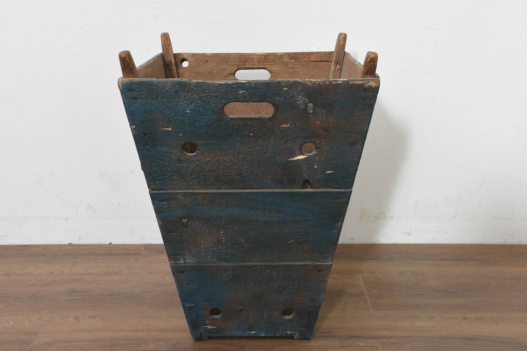 【簡易リペア限定品】　イギリスアンティーク　1920年頃　著名工房ペイント品　広告看板風の葡萄図が目を引く傘立て　(R-088430)