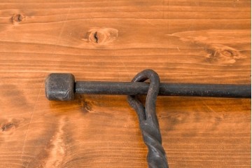 イギリスアンティーク　1930年から1950年頃　ロートアイアン　ツイストデザインの3連フック　(R-088434)