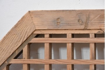 中国アンティーク建具　格子と八角形のシルエットが印象的な装飾パネル2枚セット　(R-088447)