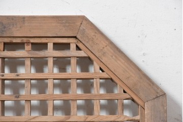 中国アンティーク建具　格子と八角形のシルエットが印象的な装飾パネル1枚　(R-088453)