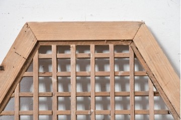 中国アンティーク建具　格子と八角形のシルエットが印象的な装飾パネル1枚　(R-088454)