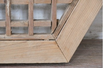 中国アンティーク建具　格子と八角形のシルエットが印象的な装飾パネル1枚　(R-088454)