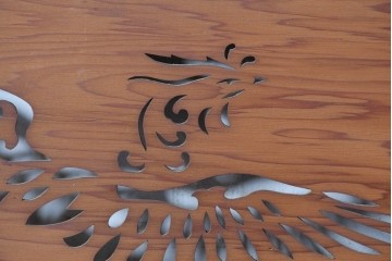ヴィンテージ建具　昭和中期から昭和後期　鳳凰の意匠が美しい透かし彫り欄間2枚セット　(R-088461)