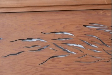 ヴィンテージ建具　昭和中期から昭和後期　鳳凰の意匠が美しい透かし彫り欄間2枚セット　(R-088461)