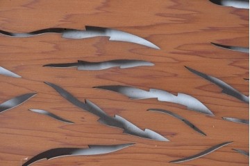 ヴィンテージ建具　昭和中期から昭和後期　鳳凰の意匠が美しい透かし彫り欄間2枚セット　(R-088461)
