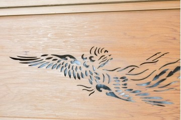 ヴィンテージ建具　昭和中期から昭和後期　鳳凰の意匠が美しい透かし彫り欄間2枚セット　(R-088461)