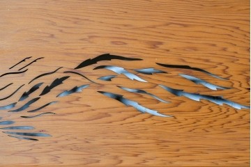 ヴィンテージ建具　昭和中期から昭和後期　鳳凰の意匠が美しい透かし彫り欄間2枚セット　(R-088461)