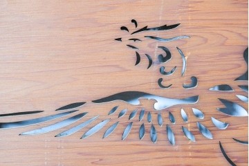 ヴィンテージ建具　昭和中期から昭和後期　鳳凰の意匠が美しい透かし彫り欄間2枚セット　(R-088461)