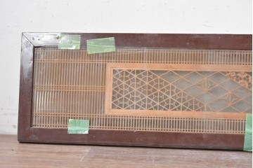 ヴィンテージ建具　昭和中期から昭和後期　両面ガラス　繊細な組子細工が目を引く欄間1枚　(R-088463)