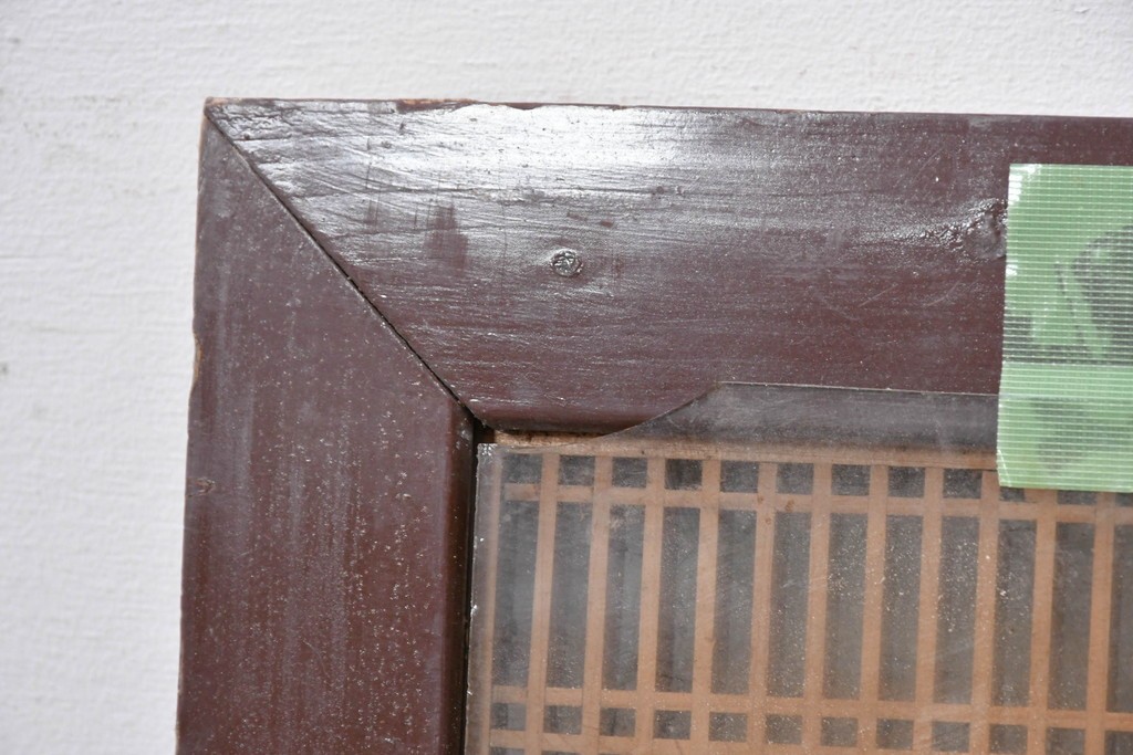 ヴィンテージ建具　昭和中期から昭和後期　両面ガラス　繊細な組子細工が目を引く欄間1枚　(R-088463)