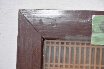 ヴィンテージ建具　昭和中期から昭和後期　両面ガラス　繊細な組子細工が目を引く欄間1枚　(R-088463)