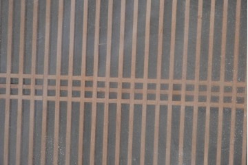 ヴィンテージ建具　昭和中期から昭和後期　両面ガラス　繊細な組子細工が目を引く欄間1枚　(R-088463)