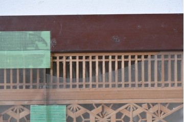 ヴィンテージ建具　昭和中期から昭和後期　両面ガラス　繊細な組子細工が目を引く欄間1枚　(R-088463)