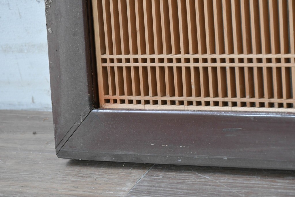 ヴィンテージ建具　昭和中期から昭和後期　両面ガラス　繊細な組子細工が目を引く欄間1枚　(R-088463)