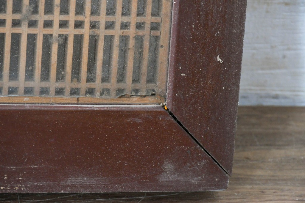 ヴィンテージ建具　昭和中期から昭和後期　両面ガラス　繊細な組子細工が目を引く欄間1枚　(R-088464)