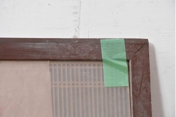 ヴィンテージ建具　昭和中期から昭和後期　両面ガラス　繊細な組子細工が目を引く欄間1枚　(R-088464)