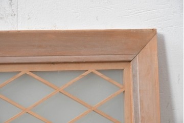 ヴィンテージ建具　昭和後期　両面ガラス　繊細な組子細工が美しい欄間1枚　(R-088465)
