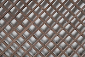 韓国アンティーク建具　李朝建具　素朴な格子組みが趣深い欄間1枚　(R-088467)