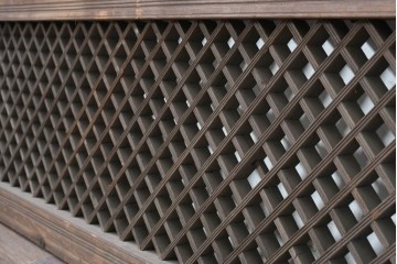 韓国アンティーク建具　李朝建具　素朴な格子組みが趣深い欄間1枚　(R-088467)
