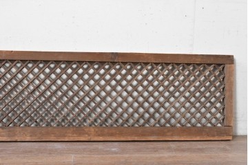 韓国アンティーク建具　李朝建具　素朴な格子組みが趣深い欄間1枚　(R-088467)