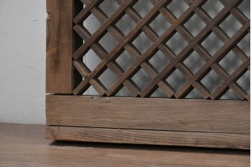 韓国アンティーク建具　李朝建具　素朴な格子組みが趣深い欄間1枚　(R-088467)