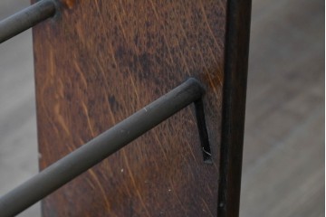 イギリスアンティーク　オーク材　クラシカルな佇まいのシューズラック　(R-088470)