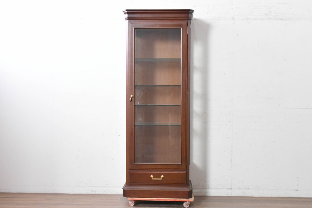 中古　美品　maruni(マルニ木工)　地中海シリーズ　照明付きでコレクションを美しく魅せるキュリオケース64　定価約33万円　(R-088474)