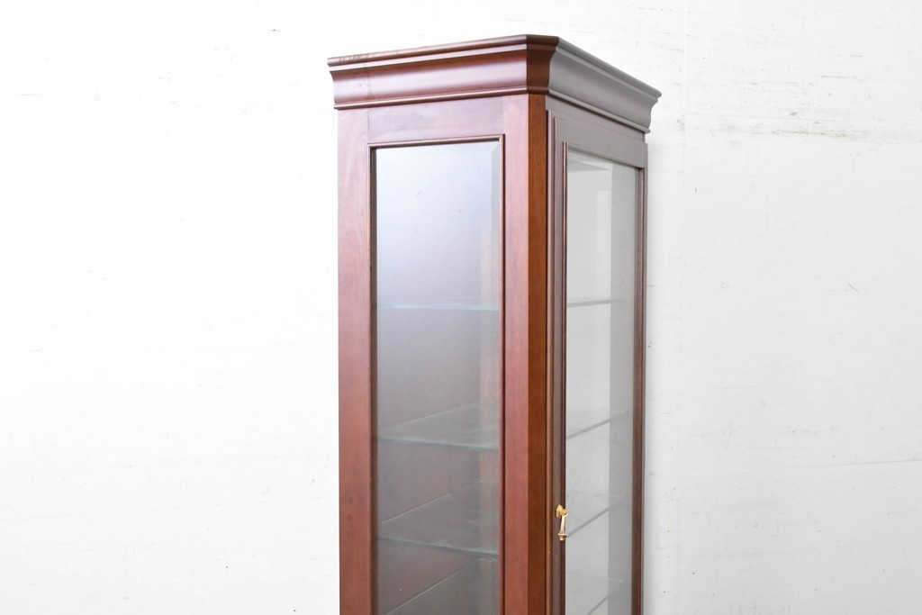 中古　美品　maruni(マルニ木工)　地中海シリーズ　照明付きでコレクションを美しく魅せるキュリオケース64　定価約33万円　(R-088474)