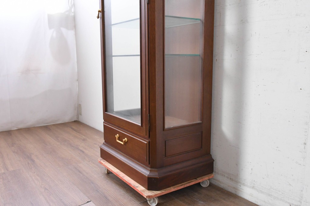 中古　美品　maruni(マルニ木工)　地中海シリーズ　照明付きでコレクションを美しく魅せるキュリオケース64　定価約33万円　(R-088474)