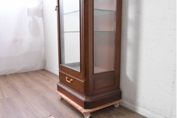 中古　美品　maruni(マルニ木工)　地中海シリーズ　照明付きでコレクションを美しく魅せるキュリオケース64　定価約33万円　(R-088474)
