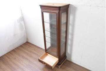 中古　美品　maruni(マルニ木工)　地中海シリーズ　照明付きでコレクションを美しく魅せるキュリオケース64　定価約33万円　(R-088474)