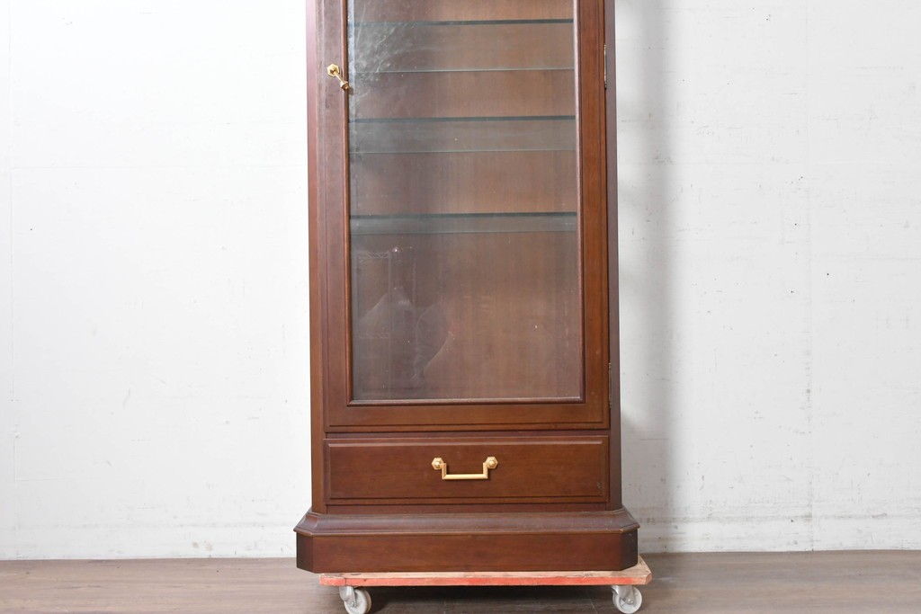 中古　美品　maruni(マルニ木工)　地中海シリーズ　照明付きでコレクションを美しく魅せるキュリオケース64　定価約33万円　(R-088474)