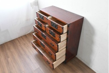 中古　岩谷堂箪笥　重厚な金具と美しい木目が印象的な衣装箪笥　(R-088478)