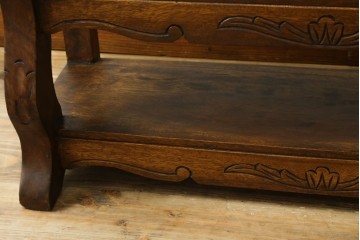 和製ヴィンテージ　神戸洋家具　COLONY HOUSE(コロニーハウス)　クラシカルな彫刻入りの卓上シェルフ　(R-088479)
