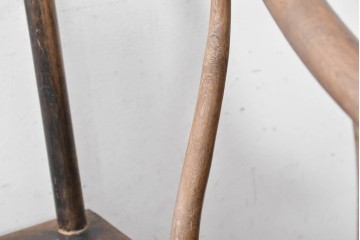 中国アンティーク　中国美術　鉄刀木(タガヤサン)材　東洋情緒漂う流麗なアームチェア　(R-088480)