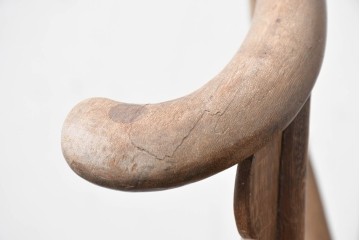 中国アンティーク　中国美術　鉄刀木(タガヤサン)材　東洋情緒漂う流麗なアームチェア　(R-088480)