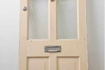 イギリスアンティーク建具　1930年頃　ペイントの風合いが魅力の木製ドア1枚　(R-088481)