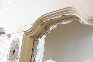 イギリスアンティーク建具　1930年頃　ペイントの風合いが魅力の木製ドア1枚　(R-088481)