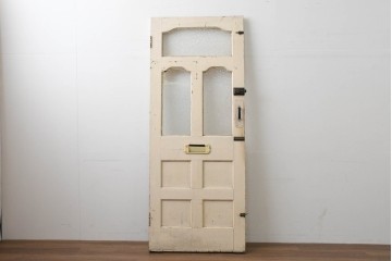 イギリスアンティーク建具　1930年頃　ペイントの風合いが魅力の木製ドア1枚　(R-088481)