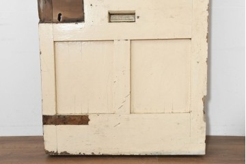 イギリスアンティーク建具　1930年頃　鮮やかな赤色が目を引くペイントドア1枚　(R-088483)