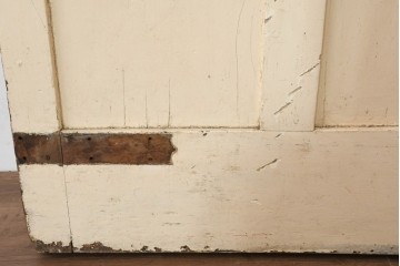 イギリスアンティーク建具　1930年頃　鮮やかな赤色が目を引くペイントドア1枚　(R-088483)