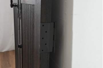 アンティーク建具　フランス　オーク材　水面のようなステンドグラスが印象的な両開きドア2枚(1対)セット　(R-088487)