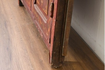 アンティーク建具　モロッコ　幾何学模様がオリエンタルな枠付き両開きドア1枚　(R-088488)