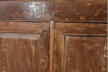 アジアンヴィンテージ建具　異国情緒あふれる枠付き窓1枚　(R-088495)