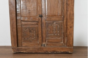 アジアンヴィンテージ建具　異国情緒あふれる枠付き窓1枚　(R-088495)