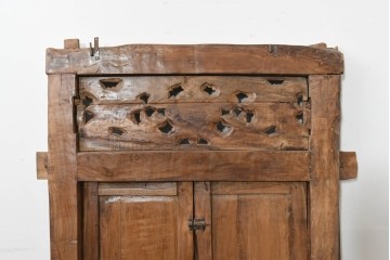 アジアンアンティーク建具　異国情緒あふれる枠付き窓1枚　(R-088496)