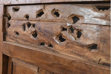 アジアンアンティーク建具　異国情緒あふれる枠付き窓1枚　(R-088496)